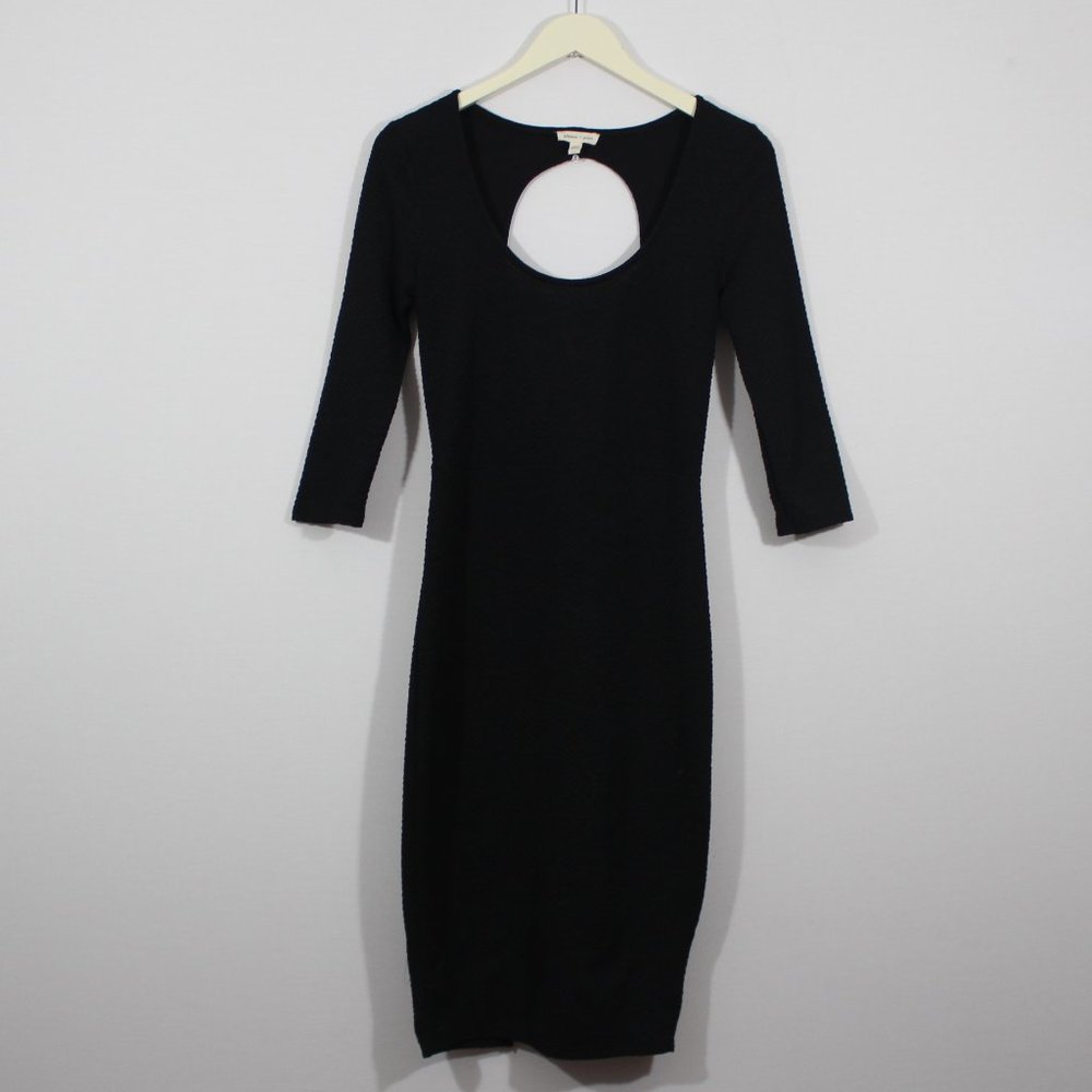 💥⬇️$30 Silence + Noise Black Fitted Open Back Dress